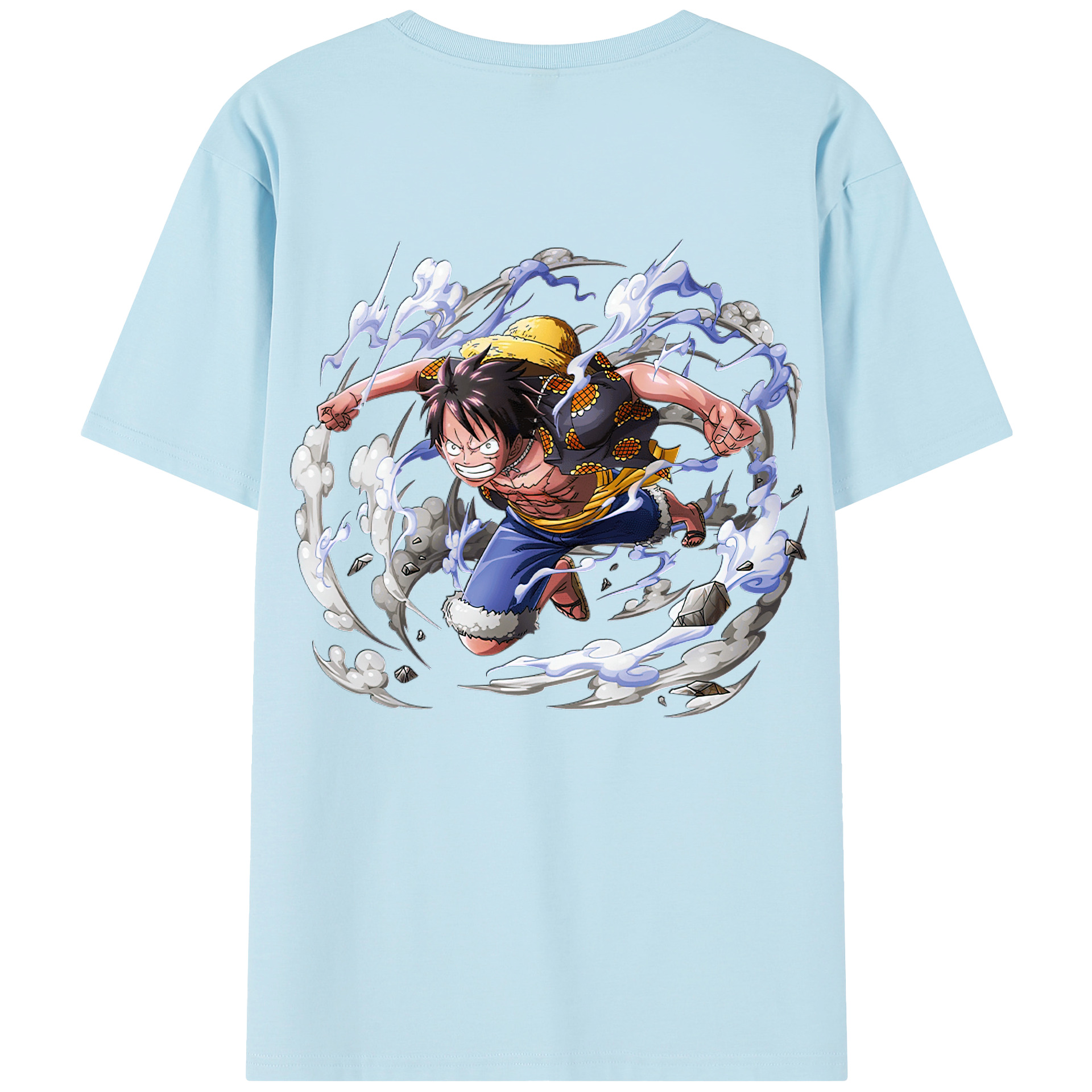 ワンピース モンキー・D・ルフィ ONE PIECE Monkey D. Luffy 綿100％半袖Tシャツ（背面プリント）